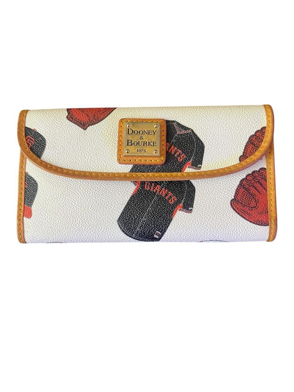 Dooney & Bourke White Wallet with Black & Orange San Francisco Giants Print